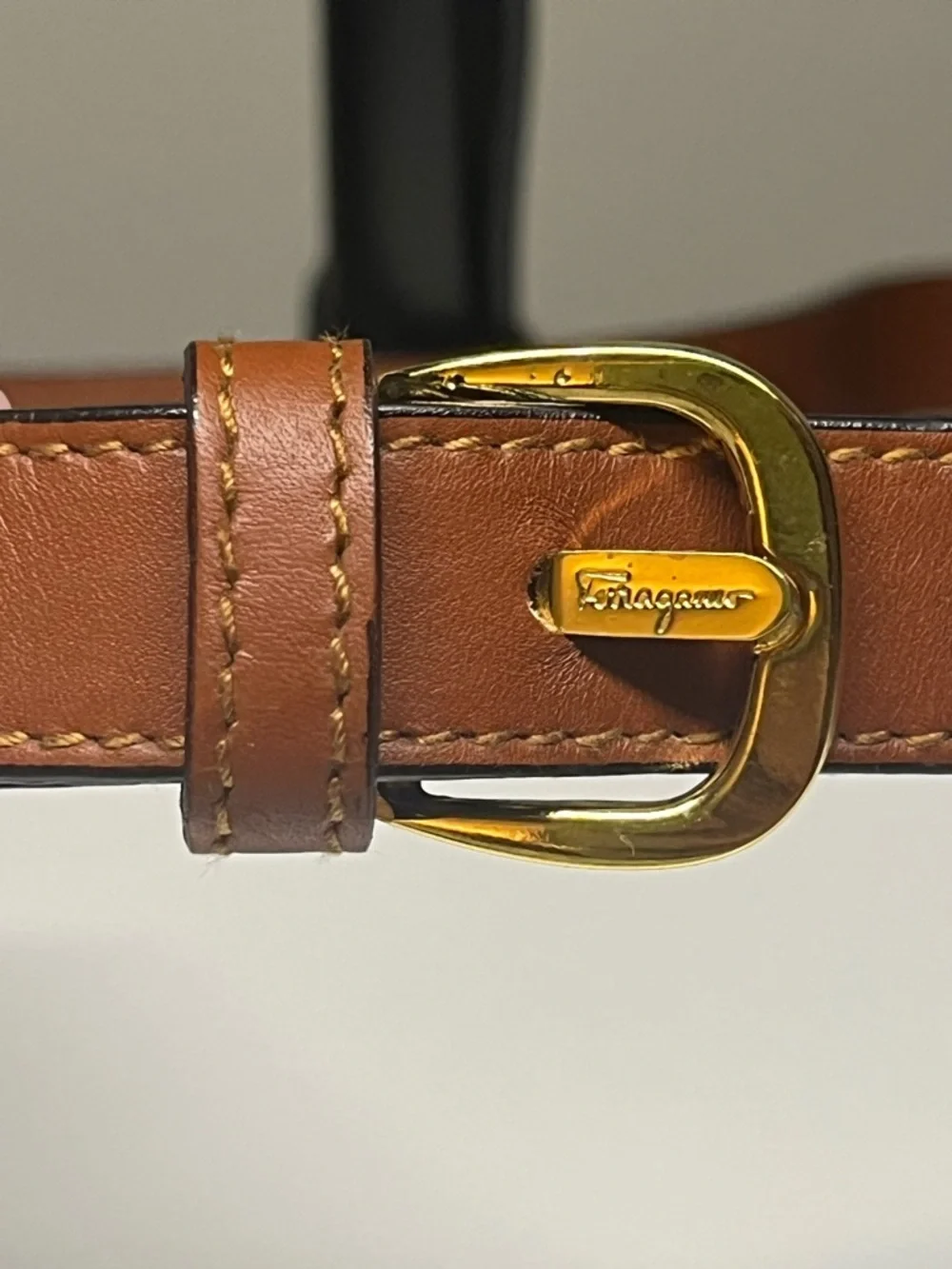 Salvatore Ferragamo Vintage Caramel Leather Top-Handle Bag with Silk Scarf (COA) - Picture 13 of 16